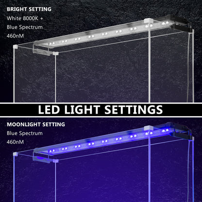 Dynamic Power 18W Aquarium LED Light 75-95cm, White/Blue, Energy Efficient