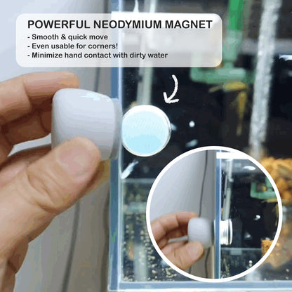 Minfactory Fish Tank Corner Moss Magnet Scraper 3.5cm x 5cm, Neodymium Magnet, EVA Handle