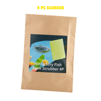 Minfactory 4X Fish Tank Moss Scrubber, 11.5cm x 8.5cm, Reusable Algae Cleaner
