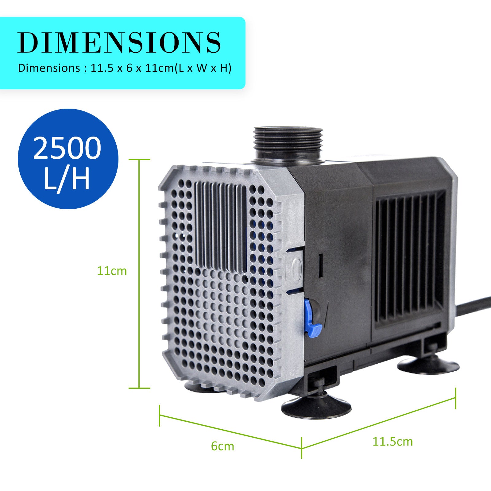Dynamic Power Aquarium Submersible Water Pump 2500L/H 45W