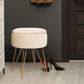 La Bella REMY Velvet Storage Ottoman - Cream Beige - SuperSaverAU - view 5