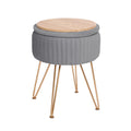 La Bella REMY Velvet Storage Ottoman - Grey - SuperSaverAU - view 1