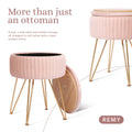 La Bella Velvet Storage Ottoman - Padded Stool in Pink - SuperSaverAU - view 3