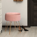 La Bella Velvet Storage Ottoman - Padded Stool in Pink - SuperSaverAU - view 6