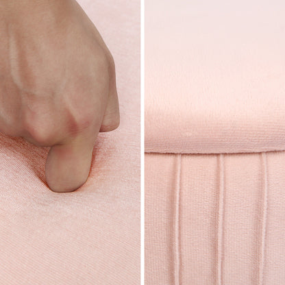 La Bella Velvet Storage Ottoman - Padded Stool in Pink