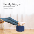 La Bella 2X Ottoman Round Foot Stool with Solid Wooden Leg - Dark Blue - SuperSaverAU - view 3