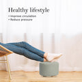 La Bella Ottoman Round Stool with Solid Wooden Leg & Faux Linen Fabric - Grey - SuperSaverAU - view 3