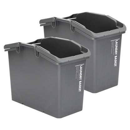 Nplastic 2 Set Stackable Laundry & Storage Basket with Convenient Handles - Dark Grey