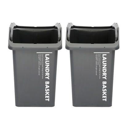 Nplastic 2 Set Stackable Laundry & Storage Basket with Convenient Handles - Dark Grey