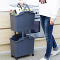 Nplastic 2 Set Stackable Laundry & Storage Basket with Convenient Handles - Dark Grey - SuperSaverAU - view 3