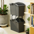 Nplastic 2 Set Stackable Laundry & Storage Basket with Convenient Handles - Dark Grey - SuperSaverAU - view 6
