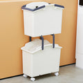 Nplastic 2 Set Stackable Multipurpose Laundry Basket with Handles - Ivory - SuperSaverAU - view 3