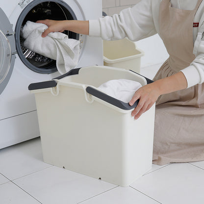 Nplastic 2 Set Stackable Multipurpose Laundry Basket with Handles - Ivory