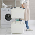 Nplastic 2 Set Stackable Multipurpose Laundry Basket with Handles - Ivory - SuperSaverAU - view 5