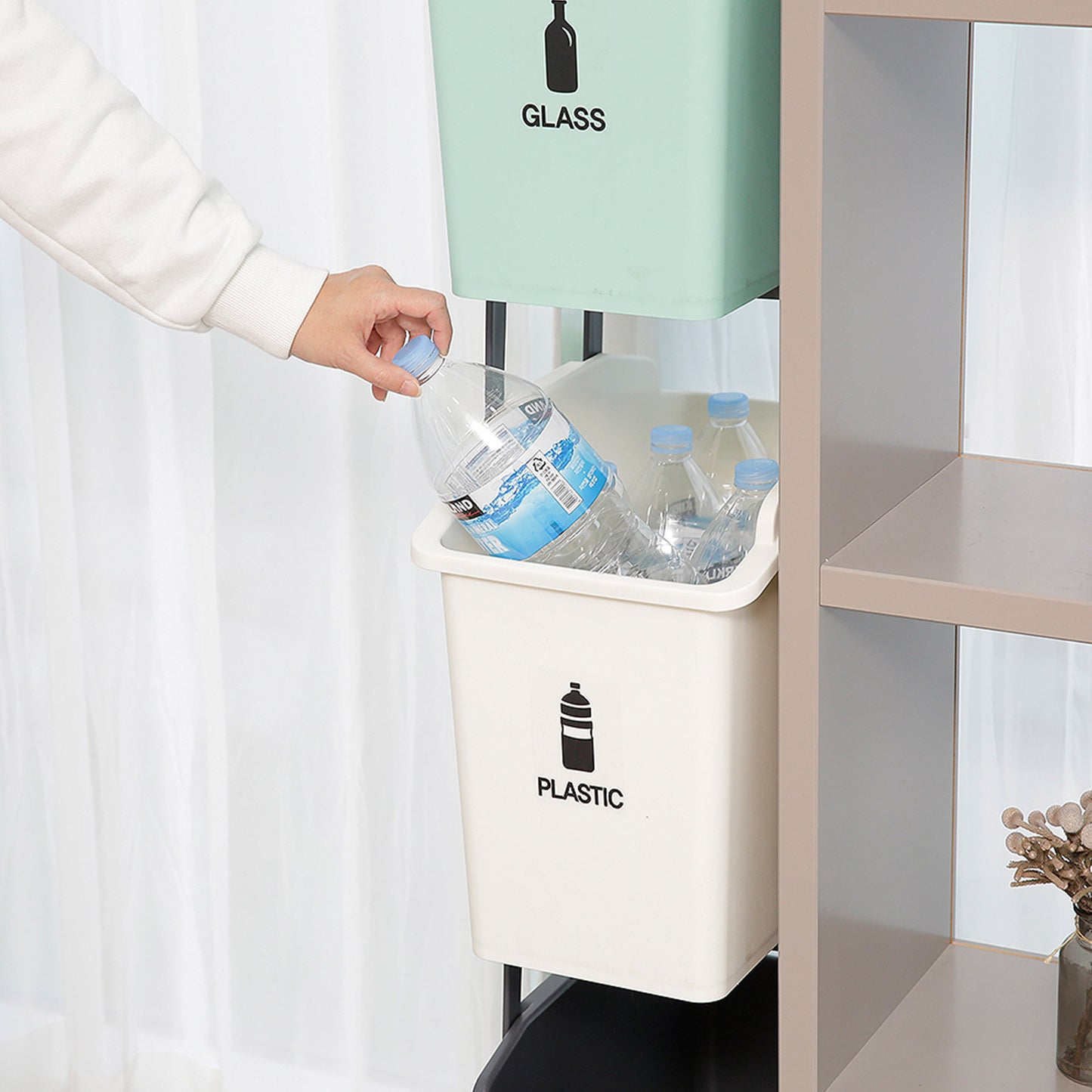 Nplastic 2 Set Stackable Multipurpose Laundry Basket with Handles - Ivory