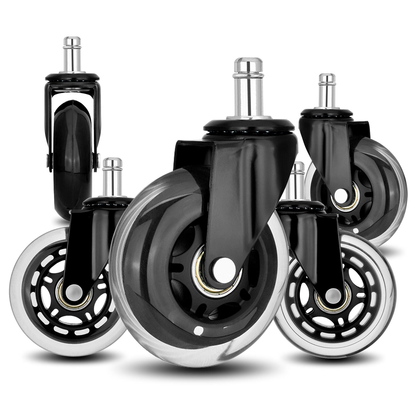 La Bella 5X 3 Inch Rollerblade Office Chair Casters - 11x22mm Stem - SuperSaverAU - view 1