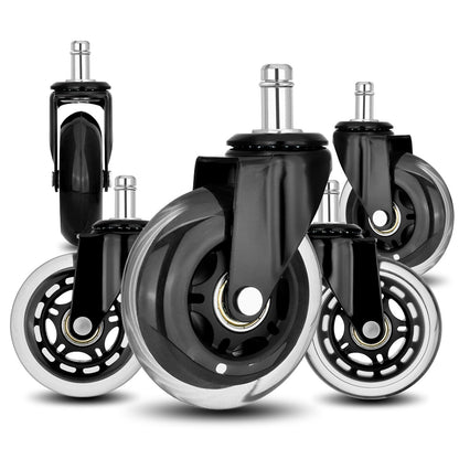 La Bella 5X 3 Inch Rollerblade Office Chair Casters - 11x22mm Stem