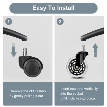 La Bella 5X 3 Inch Rollerblade Office Chair Casters - 11x22mm Stem