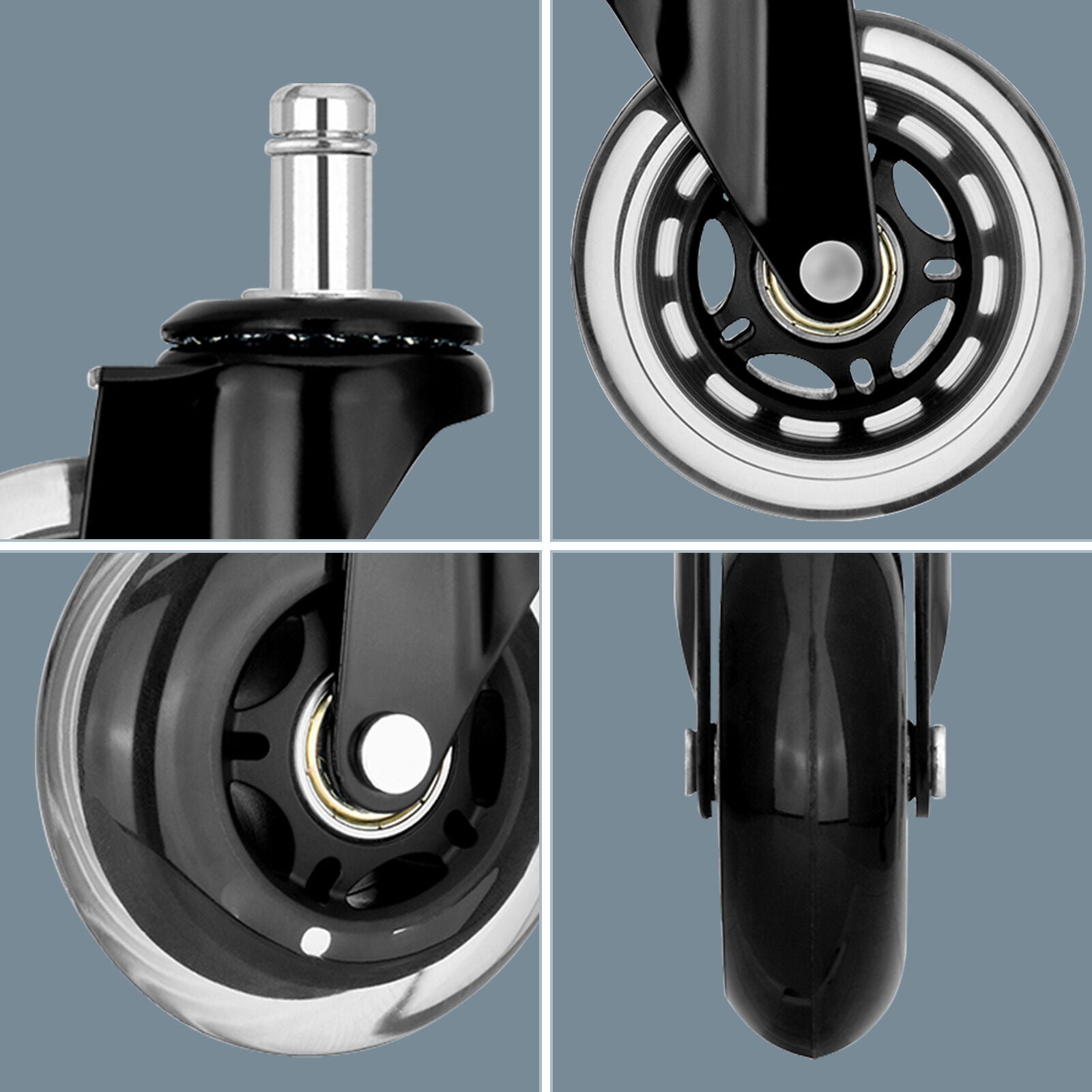 La Bella 5X 3 Inch Rollerblade Office Chair Casters - 11x22mm Stem - SuperSaverAU - view 7