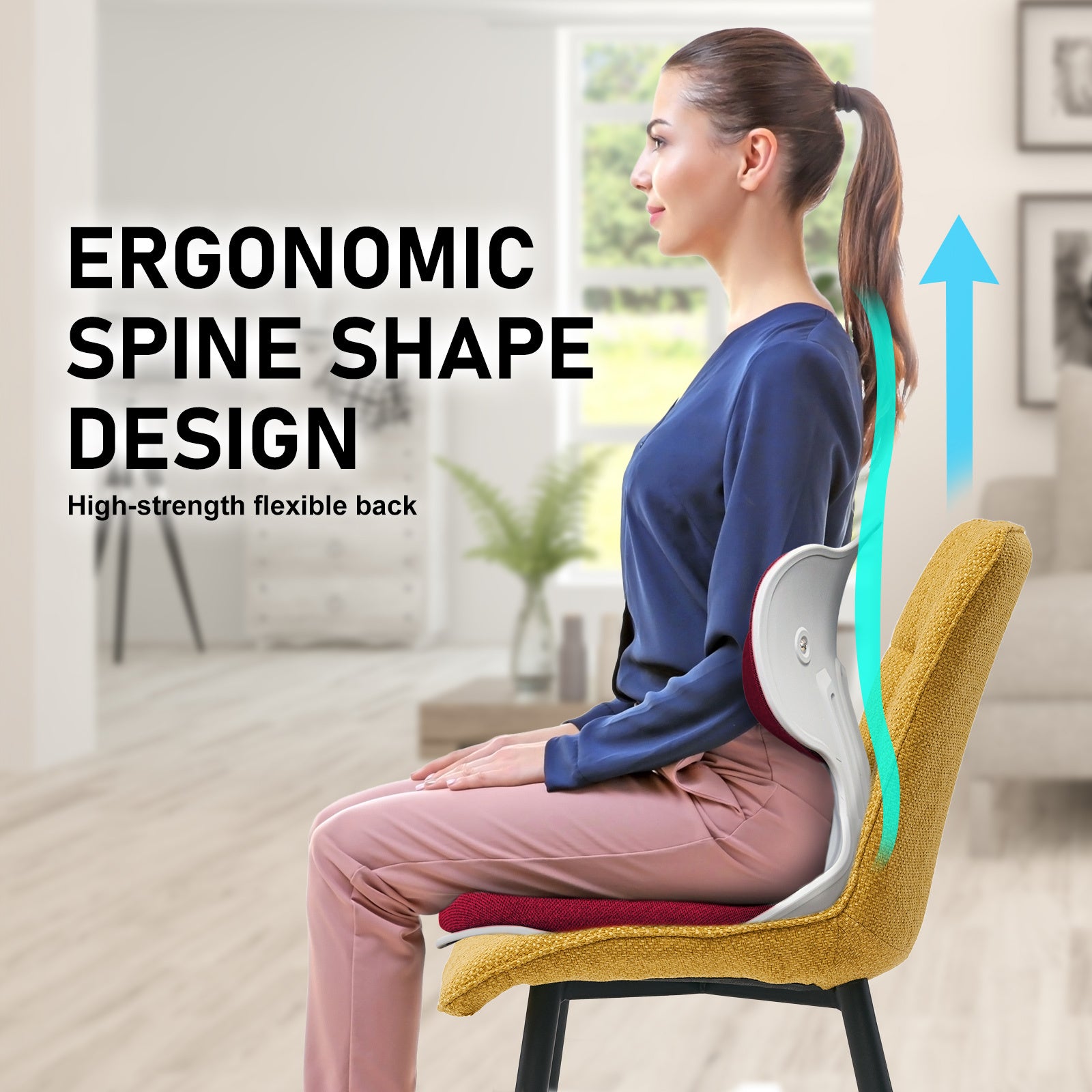 Samgong Slender Chair Posture Correction Seat Red - Stackable & Ergonomic - SuperSaverAU - view 8
