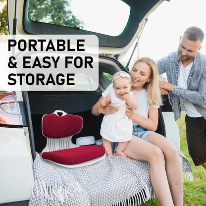 Samgong Slender Chair Posture Correction Seat Red - Stackable & Ergonomic