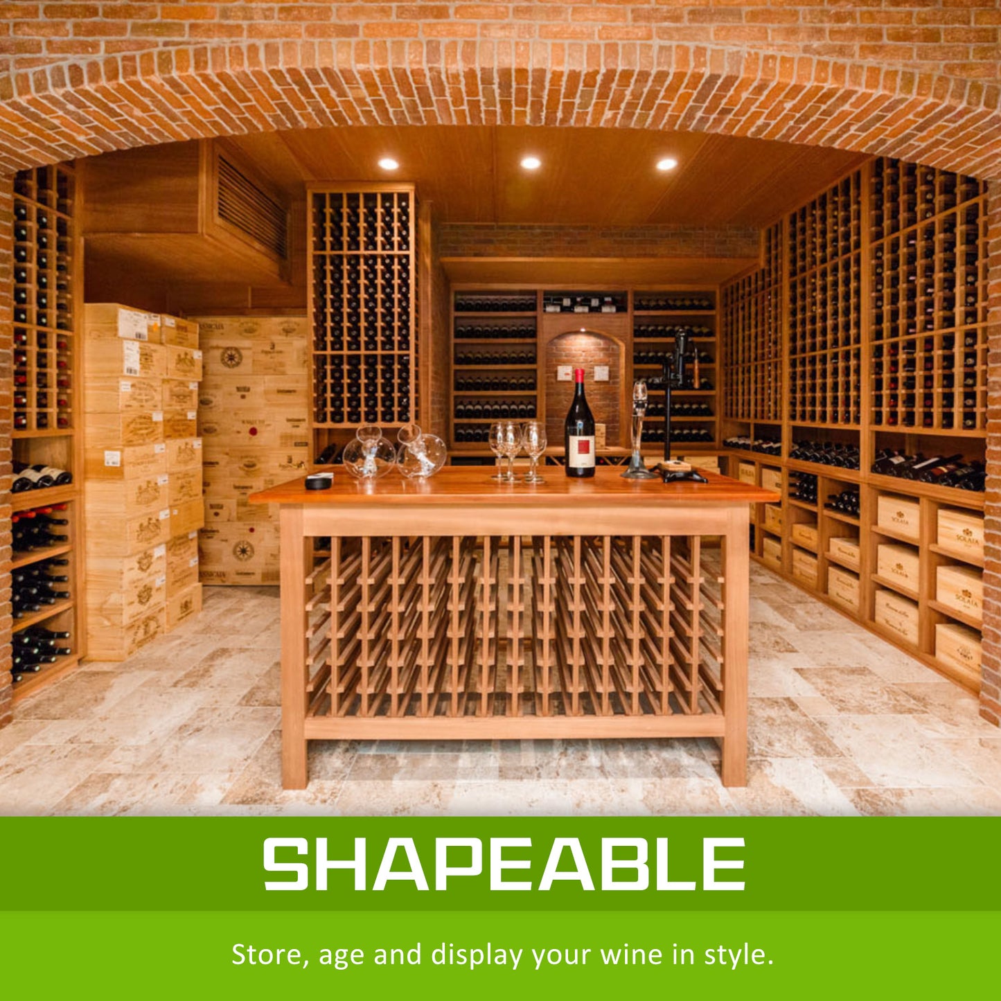 Home Ready Wine Rack 12 Bottle Modular Storage - Natural