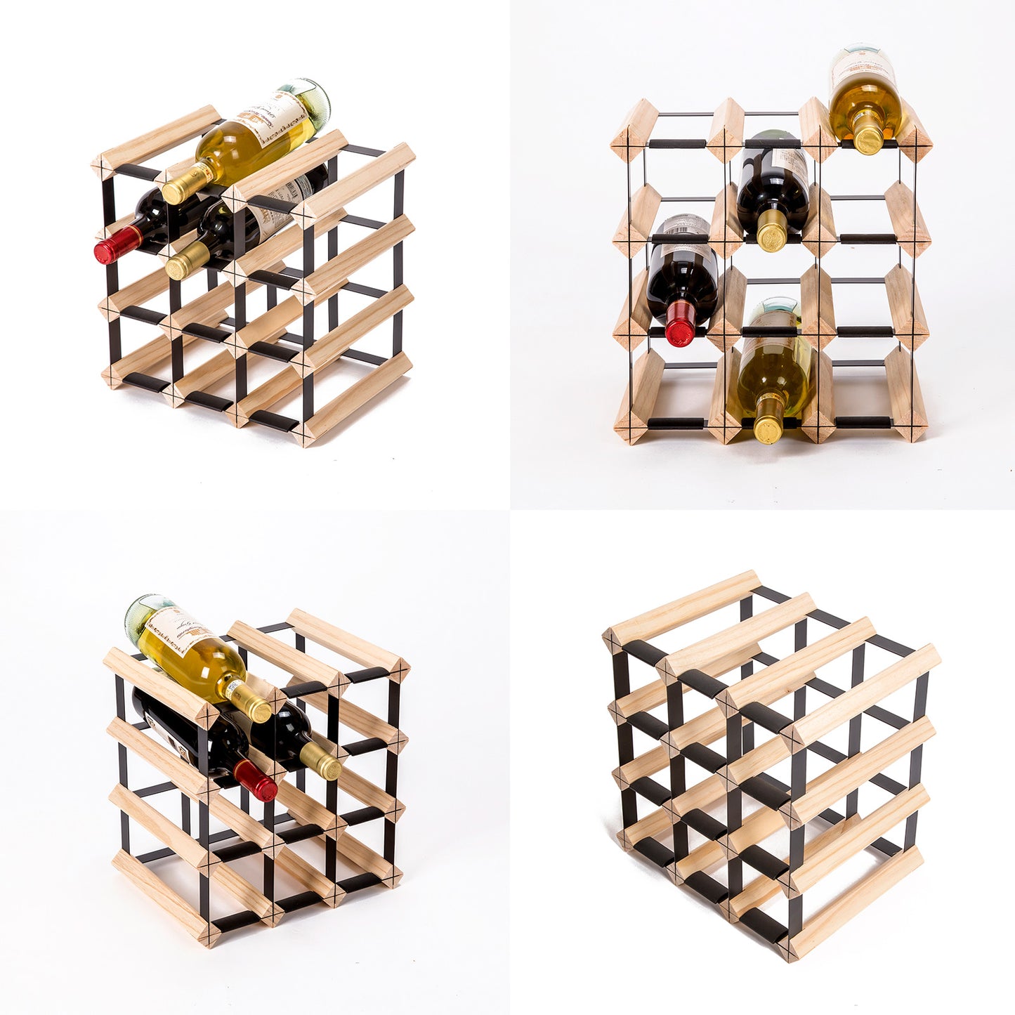 Home Ready Wine Rack 12 Bottle Modular Storage - Natural