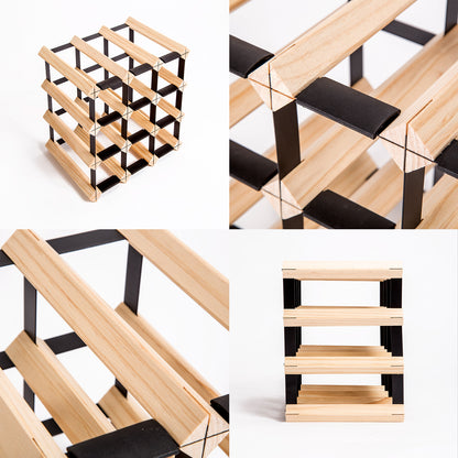 Home Ready Wine Rack 12 Bottle Modular Storage - Natural