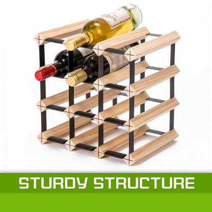 Home Ready Wine Rack 12 Bottle Modular Storage - Natural