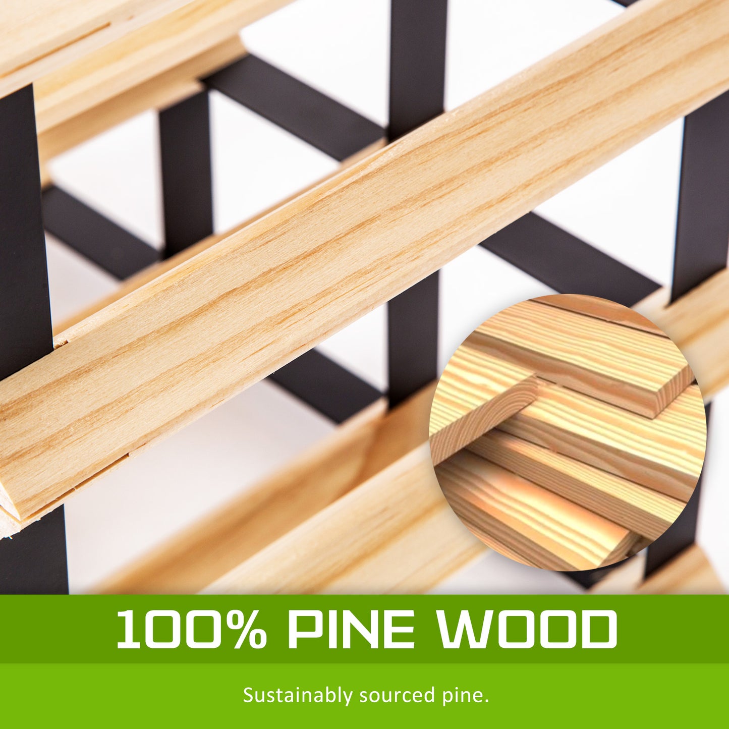 Home Ready Wine Rack 12 Bottle Modular Storage - Natural