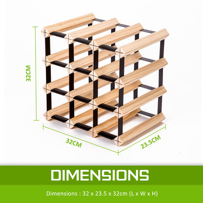 Home Ready Wine Rack 12 Bottle Modular Storage - Natural