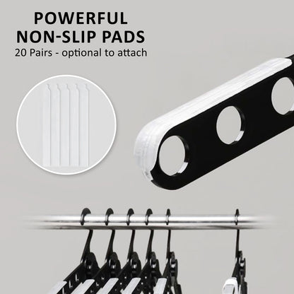 WING 50 Set Plus Hanger Multiple Clothes Rack Organizer Foldable 10 Holes Black