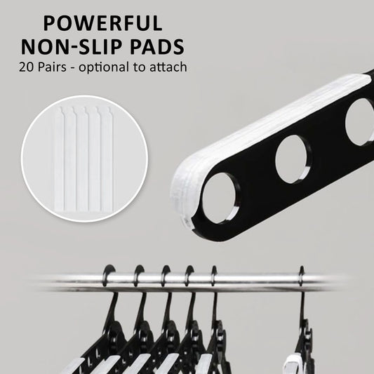 WING 50 Set Plus Hanger Multiple Clothes Rack Organizer Foldable 10 Holes Black