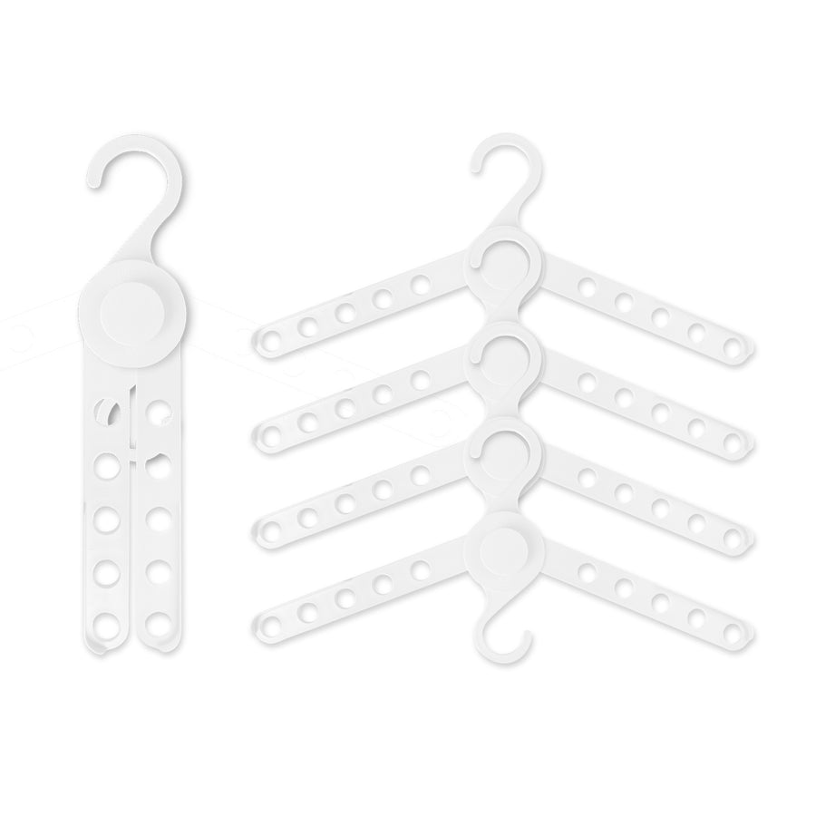 WING 50 Set Plus Hanger Foldable Clothes Rack Organizer 10 Holes White - SuperSaverAU - view 1