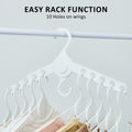 WING 50 Set Plus Hanger Foldable Clothes Rack Organizer 10 Holes White - SuperSaverAU - view 3