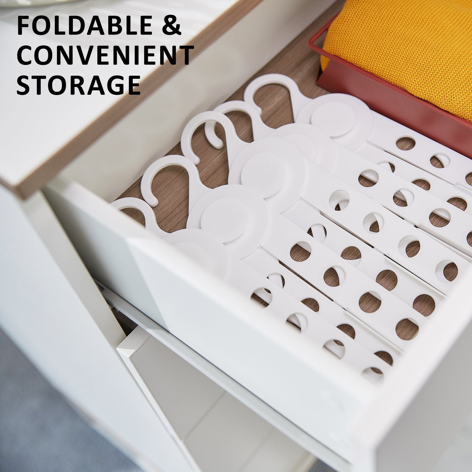 WING 50 Set Plus Hanger Foldable Clothes Rack Organizer 10 Holes White - SuperSaverAU - view 5