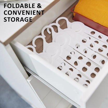 WING 50 Set Plus Hanger Foldable Clothes Rack Organizer 10 Holes White