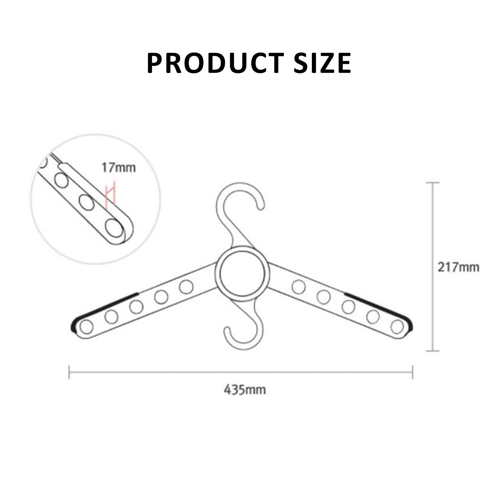 WING 50 Set Plus Hanger Foldable Clothes Rack Organizer 10 Holes White - SuperSaverAU - view 6