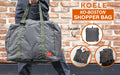 Shopper Bag Travel Duffle Bag Foldable Laptop Luggage Nylon KO-BOSTON KHAKI - SuperSaverAU - view 2