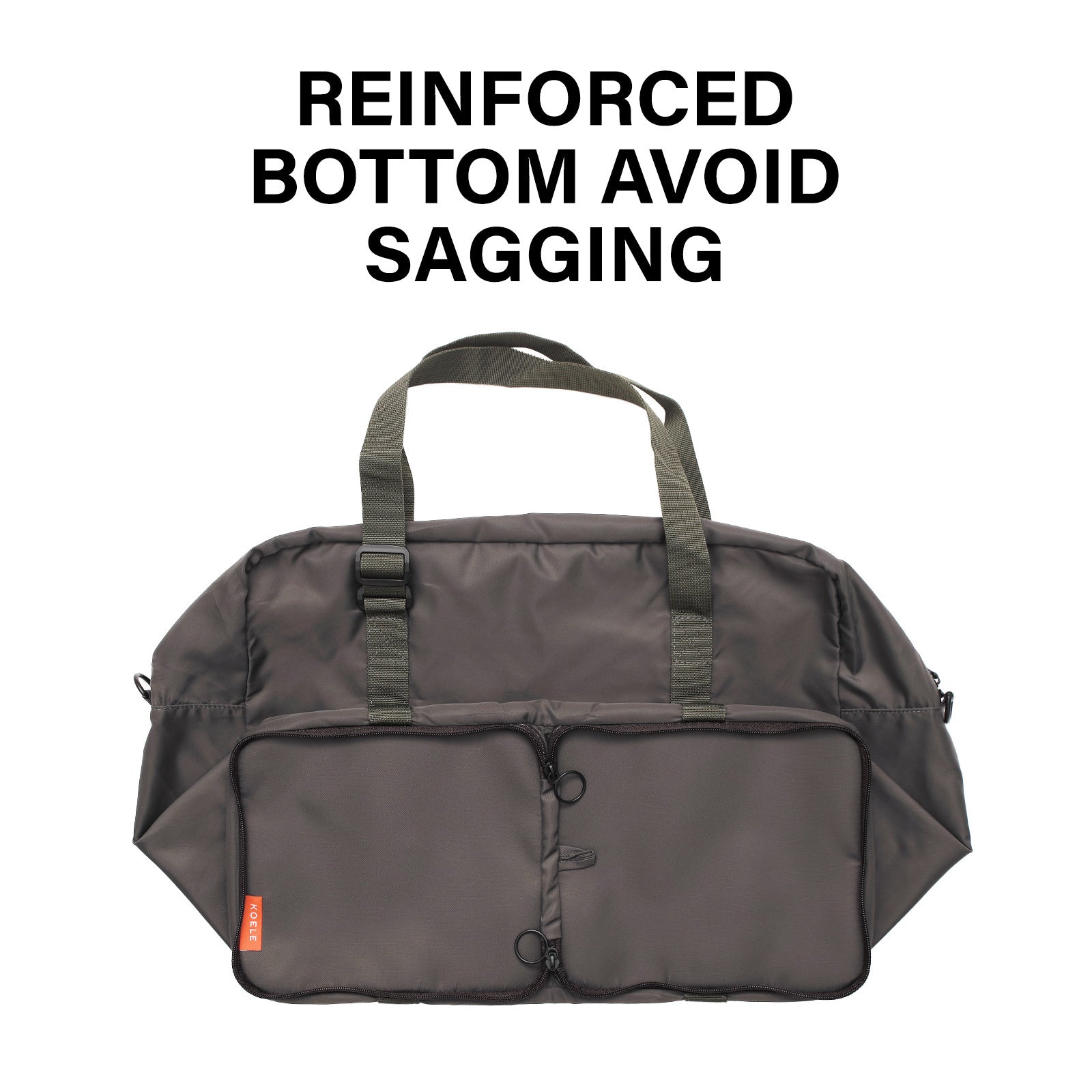 Shopper Bag Travel Duffle Bag Foldable Laptop Luggage Nylon KO-BOSTON KHAKI - SuperSaverAU - view 8