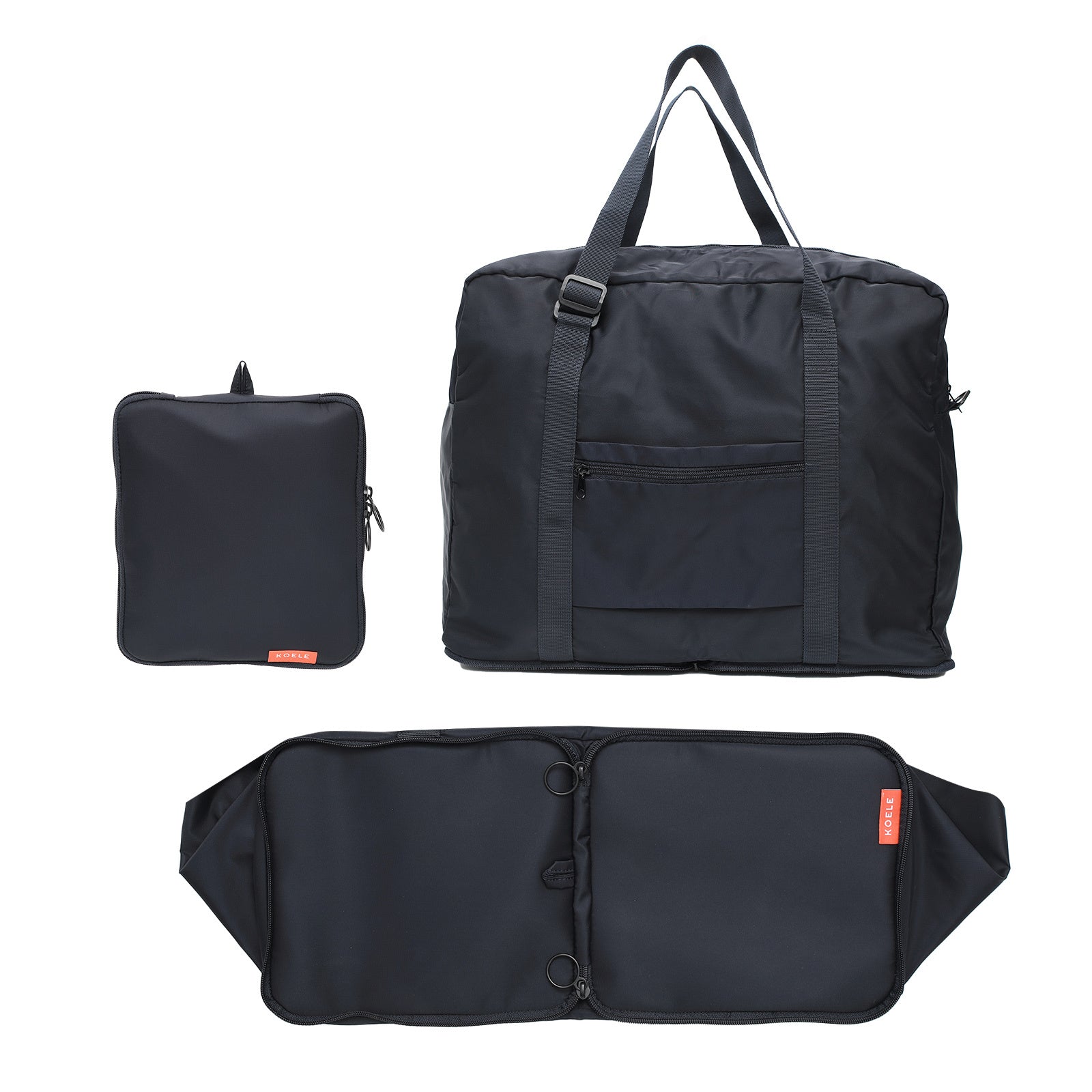 Shopper Bag Travel Duffle Bag Foldable Laptop Luggage Nylon KO-BOSTON NAVY - SuperSaverAU - view 1