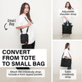 Shopper Bag Tote Bag Foldable Travel Laptop Grocery Nylon KO-DUAL BLACK - SuperSaverAU - view 4