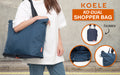 Shopper Bag Tote Bag Foldable Travel Laptop Grocery Nylon KO-DUAL NAVY - SuperSaverAU - view 2