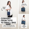 Shopper Bag Tote Bag Foldable Travel Laptop Grocery Nylon KO-DUAL NAVY - SuperSaverAU - view 4