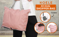 Shopper Bag Tote Bag Foldable Travel Laptop Grocery Nylon KO-DUAL PINK - SuperSaverAU - view 2
