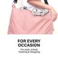 Shopper Bag Tote Bag Foldable Travel Laptop Grocery Nylon KO-DUAL PINK - SuperSaverAU - view 3