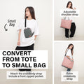 Shopper Bag Tote Bag Foldable Travel Laptop Grocery Nylon KO-DUAL PINK - SuperSaverAU - view 4