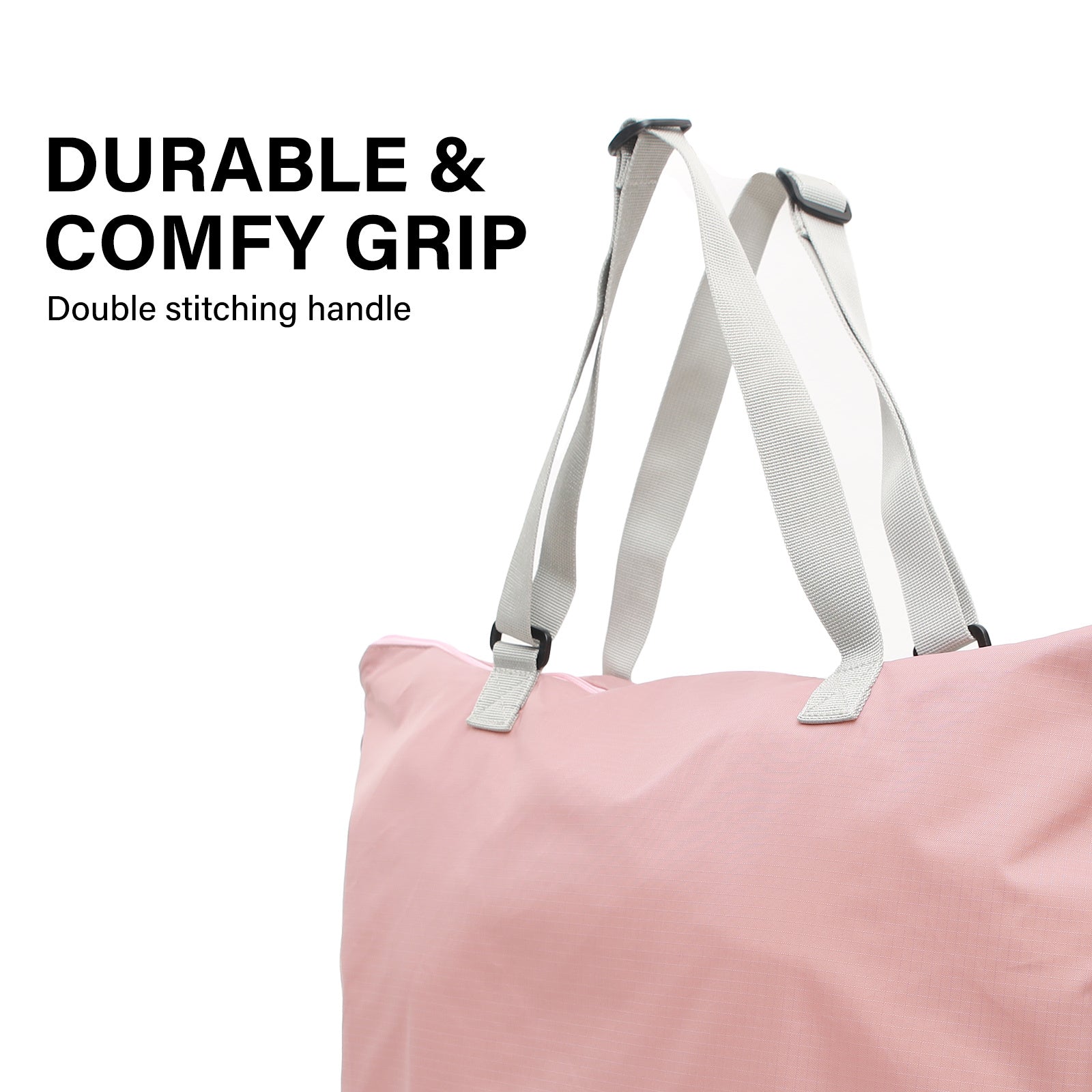 Shopper Bag Tote Bag Foldable Travel Laptop Grocery Nylon KO-DUAL PINK - SuperSaverAU - view 6