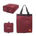 Shopper Bag Tote Bag Foldable Travel Laptop Grocery Nylon KO-SHOULDER WINE - SuperSaverAU - view 1