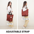 Shopper Bag Tote Bag Foldable Travel Laptop Grocery Nylon KO-SHOULDER WINE - SuperSaverAU - view 4